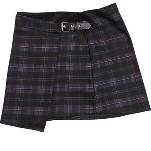 RSQ black,blue,red midi plaid skirt size S.